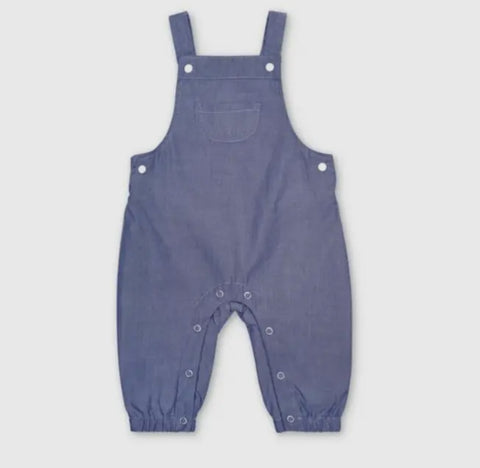 Apple Park Chambray Organic Cotton Overalls