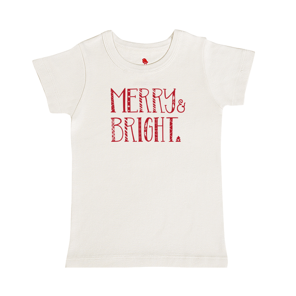 Merry and bright holiday tee