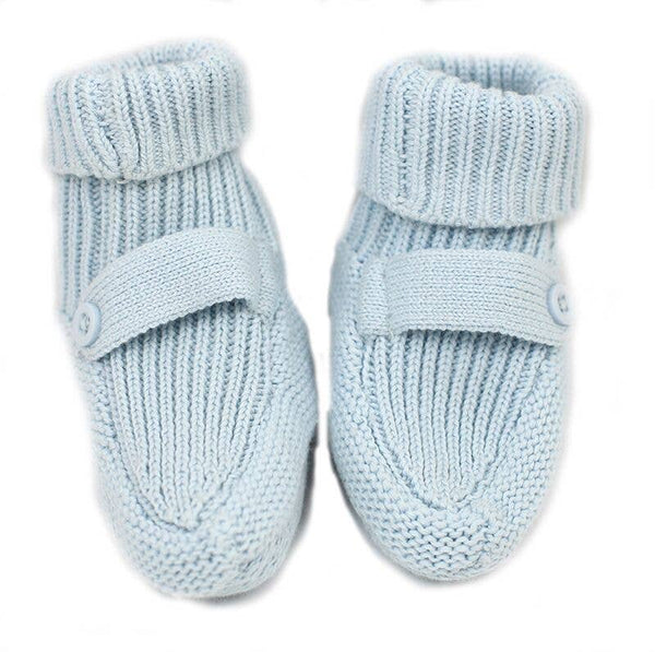 Organic Pastel Baby Blue Sweater Knit Booties