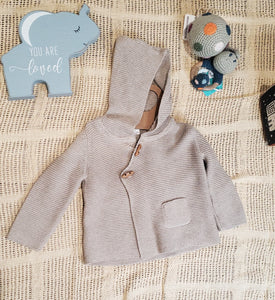 Hooded Button Knit Jacket