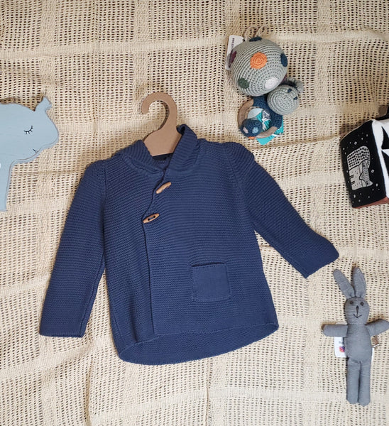 Hooded Button Knit Jacket