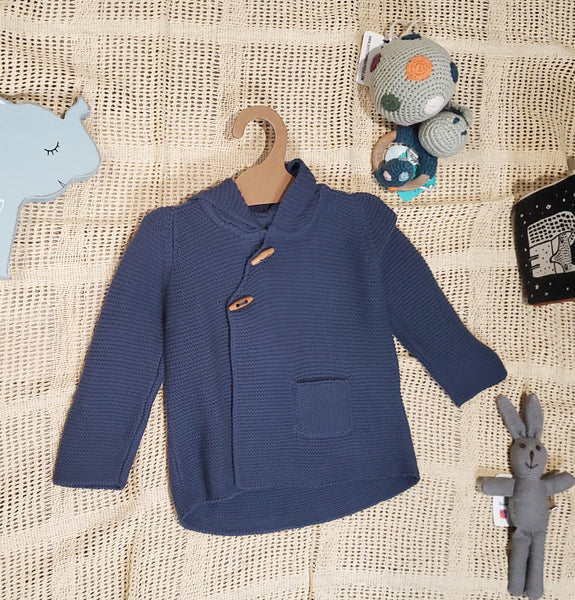 Hooded Button Knit Jacket