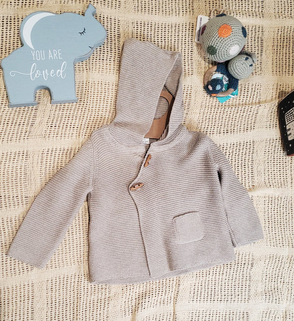 Hooded Button Knit Jacket