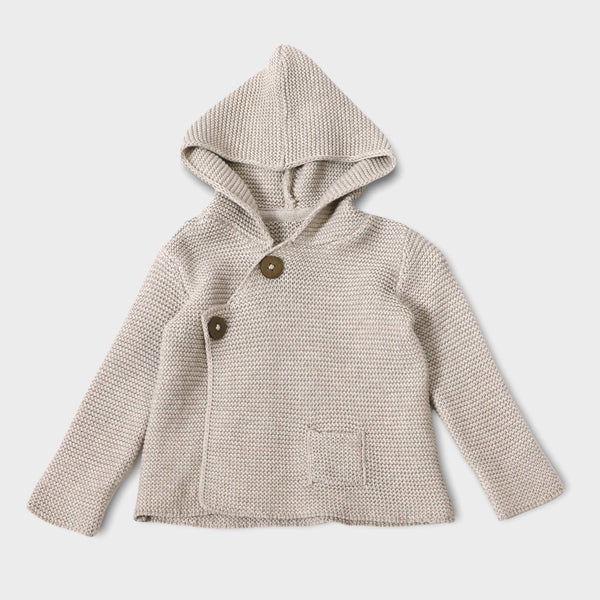 Hooded Button Knit Jacket